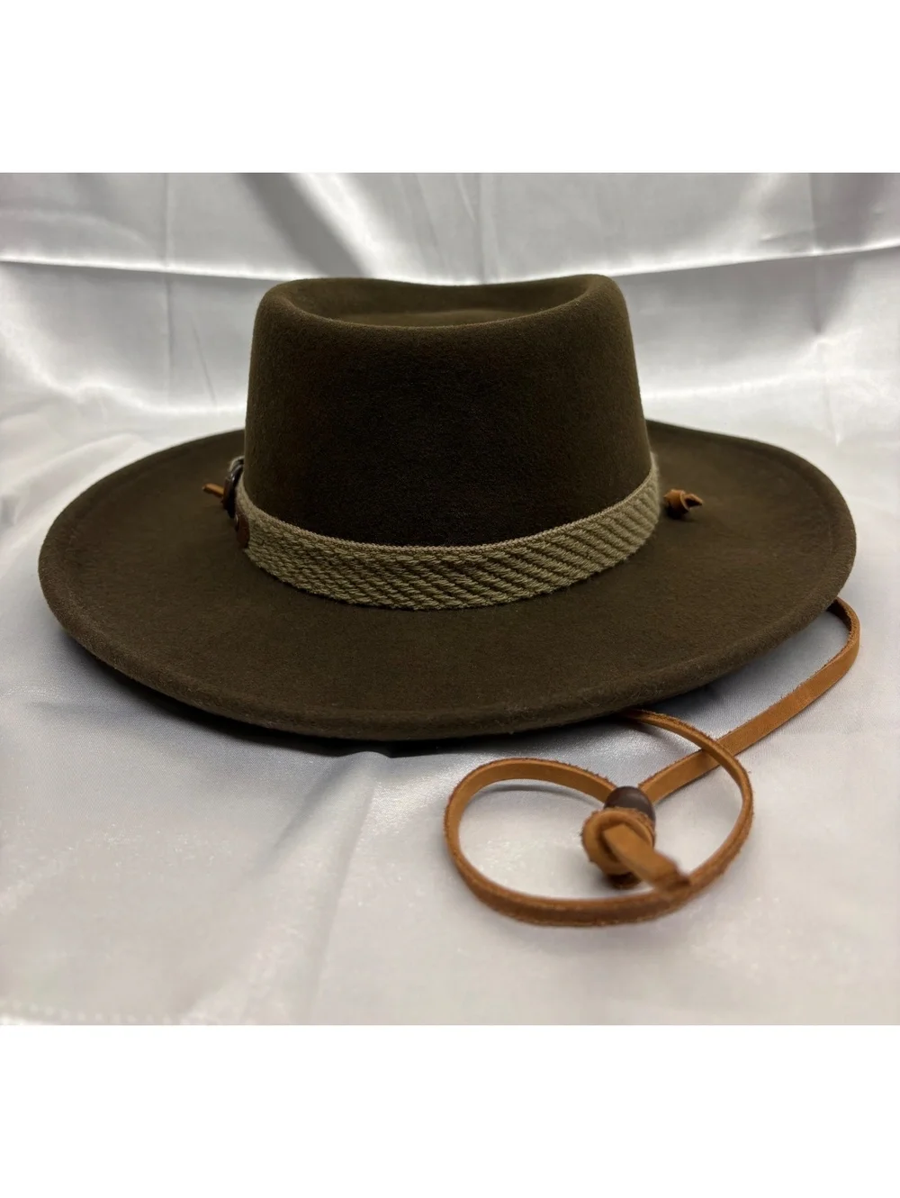 Vintage Dorfman Pacific 100%Wool Brown Discovery Channel Expedition Fedora Small